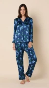 The Cat's Pajamas Silk Pajama Set In Multi