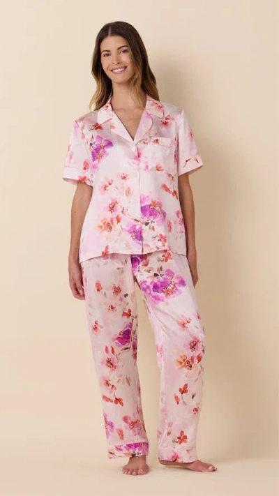 The Cat's Pajamas Silk Short-sleeved Pajama In Multi