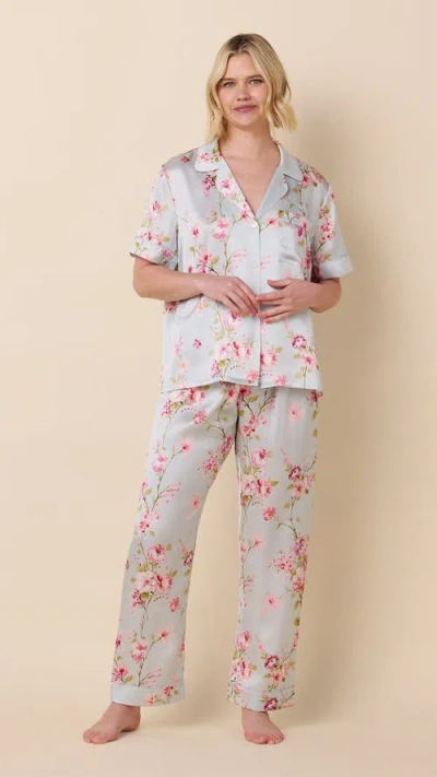 The Cat's Pajamas Silk Short-sleeved Pajama In Multi