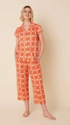 The Cat's Pajamas Voile Capri Set In Orange