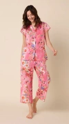 The Cat's Pajamas Voile Capri Set In Pink