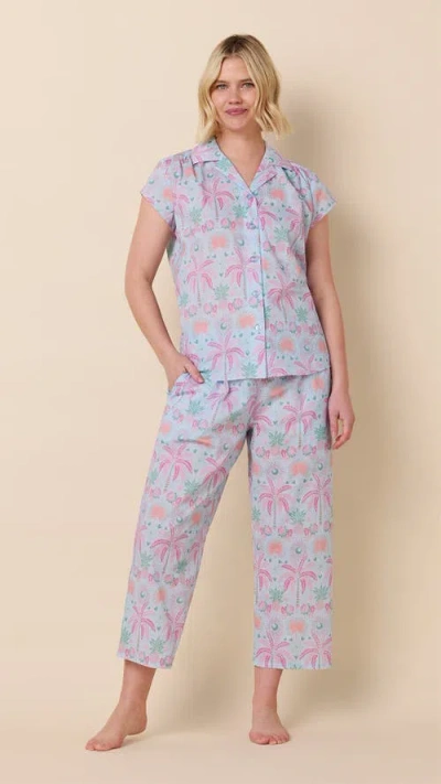 The Cat's Pajamas Voile Capri Set In Blue