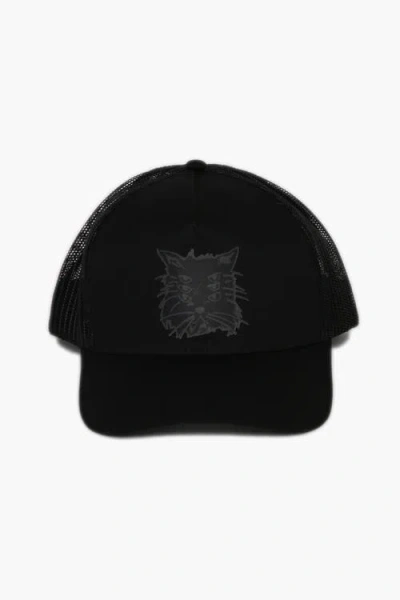 The Celect Cat Head Trucker Cap In Black