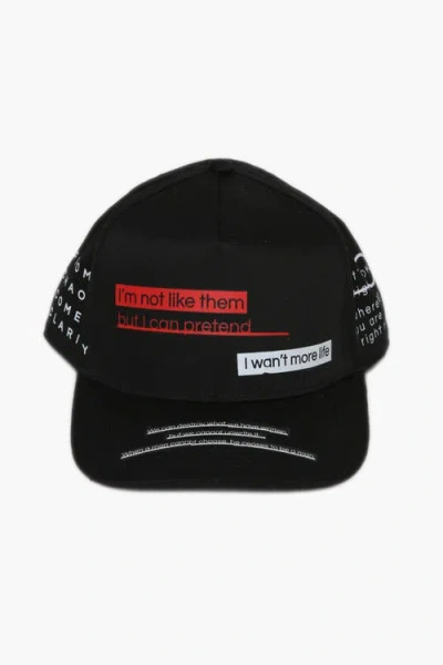 The Celect Sayings Mid Rise Printed Cap In Black