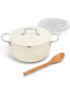 The Cellar 6-qt. Ceramic Nonstick Complete Stock Pot, Exclusively At Macy's In Ivory