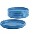 The Cellar Aaden Textured Appetizer Plates, Set Of 4, Exclusively At Macy's In Blue
