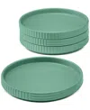 The Cellar Aaden Textured Appetizer Plates, Set Of 4, Exclusively At Macy's In Green