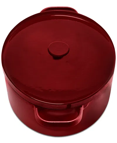 The Cellar Â Enameled Cast Iron 7-qt. Dutch Oven Blue, Macy's Exclusive In Burgundy
