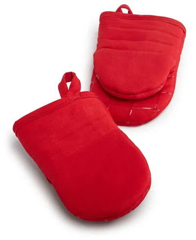The Cellar Cotton Mini Mitts Set In Red