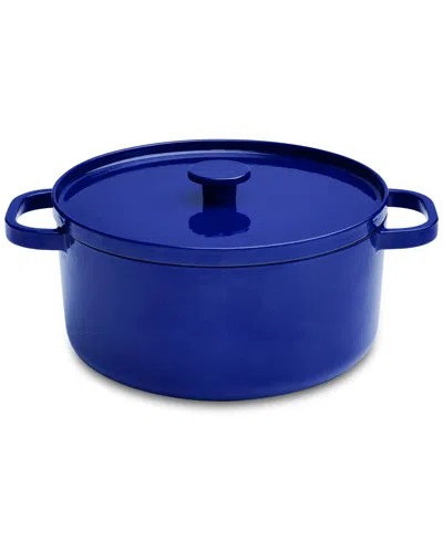 The Cellar Enameled Cast Iron 6-qt. Dutch Oven Blue, Macy's Exclusive In Transparent