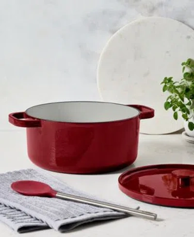The Cellar Glossy Enameled Cast Iron Collection Created For Macys In Burgundy