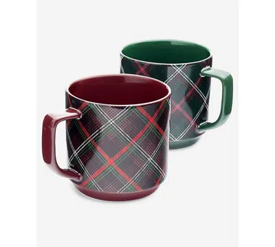 The Cellar Macy's  Ceramic Plaid Mugs, Set Of 2, Macy's Exclusive In No Color