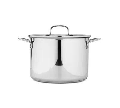 The Cellar Stainless-steel 8-qt. Covered Flat Stockpot, Macy's Exclusive In Silver