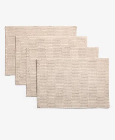 The Cellar Textured Cotton Placemats, Set Of 4, Macy's Exclusive In Beige