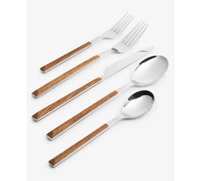 The Cellar Wood 20-pc. Flatware Set, Service For 4, Exclusively At Macy's In Brown