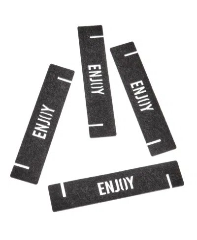 The Cellar Words Felt Napkin Rings, Set Of 4, Created For Macy's In Black