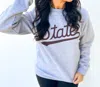 The Chester Drawer State Script Sweatshirt In Heather Grey In Grey