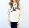 The Chester Drawer State Script Sweatshirt In Heather Natural In Multi