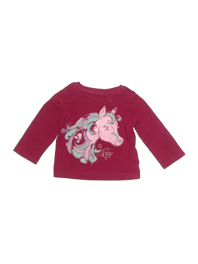Pre-owned The Childrens Place Babies' 3/4 Sleeve T-shirt In Burgundy