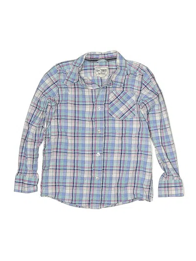 Pre-owned The Childrens Place Kids' Long Sleeve Button Down Shirt In Blue