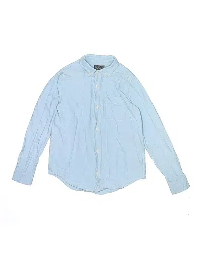 Pre-owned The Childrens Place Kids' Long Sleeve Button Down Shirt In Blue