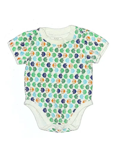 Pre-owned The Childrens Place Babies' Short Sleeve Onesie In Green