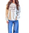 The Clandestine Underground Turkey & Wine Club Oversized Cozy Sweatshirt In Bone