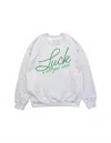 The Clandestine Underground Women's Luck Is All You Need Oversized 90's Sweatshirt In Gray In Gray