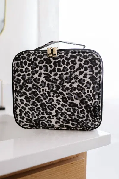 The Classy Cloth Mega Makeup Case In Black Leopard In Multi