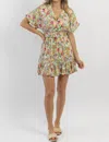 The Clothing Company Belted Mini Dress In Flora Magenta In Multi