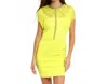 The Clothing Company Mini Embellished Fringe Lined Dress In Glam Yellow In Yellow