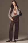 The Colette Collection By Maeve The Colette Corduroy Crop Wide-leg Trousers By Maeve In Brown