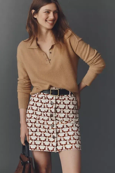 The Colette Collection By Maeve The Colette Corduroy Mini Skirt By Maeve In Brown