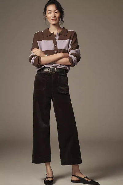 The Colette Collection By Maeve The Colette Cropped Wide-leg Corduroy Trousers By Maeve In Brown