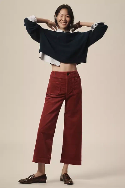 The Colette Collection By Maeve The Colette Cropped Wide-leg Corduroy Trousers By Maeve In Purple