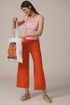 The Colette Collection By Maeve The Colette Cropped Wide-leg Pants By Maeve: Linen Edition In Red