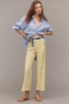 The Colette Collection By Maeve The Colette Cropped Wide-leg Pants By Maeve: Linen Edition In Yellow