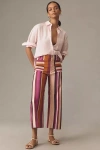 The Colette Collection By Maeve Maeve The Colette Cropped Wide-leg Trousers In Purple