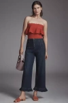 The Colette Collection By Maeve The Colette Denim Ruffled Cropped Wide-leg Jeans By Maeve