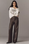 The Colette Collection By Maeve The Colette Full-length Faux-leather Studded Trousers By Maeve In Brown