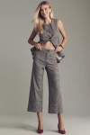 The Colette Collection By Maeve The Colette Houndstooth Crop Wide-leg Trousers By Maeve In Multi