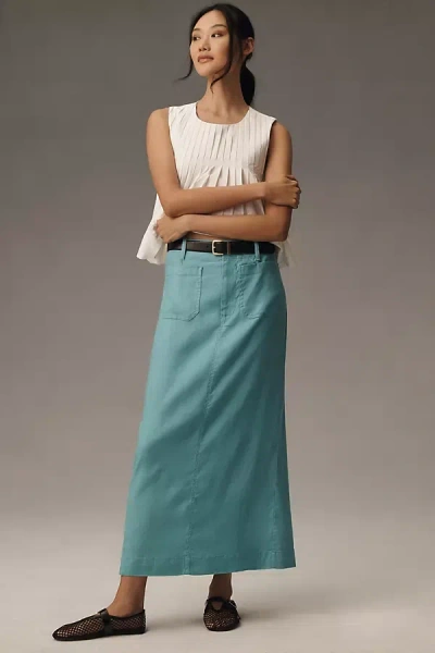 The Colette Collection By Maeve The Colette Maxi Skirt By Maeve: Linen Edition In Blue