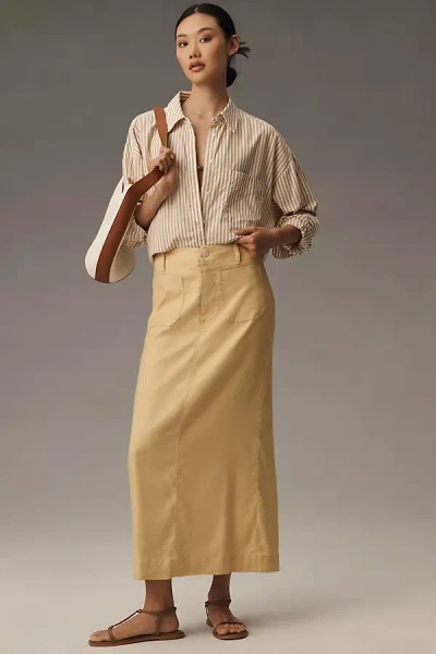 The Colette Collection By Maeve The Colette Maxi Skirt By Maeve: Linen Edition In Yellow