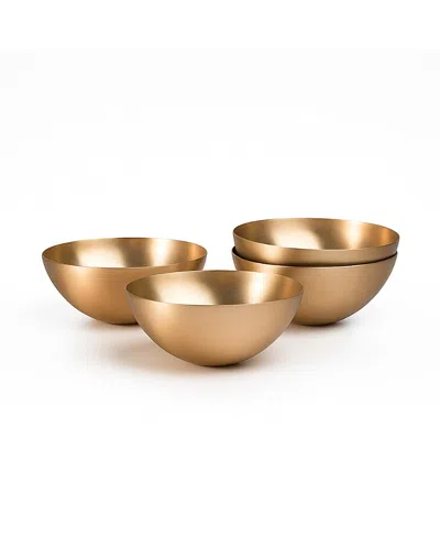 The Collective Home Artisan Brass Bowls Extra Small, Set Of 4 In Gold