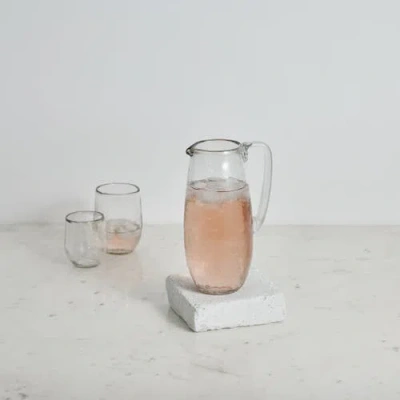 The Collective Home Pebbled Glass Pitcher In Transparent