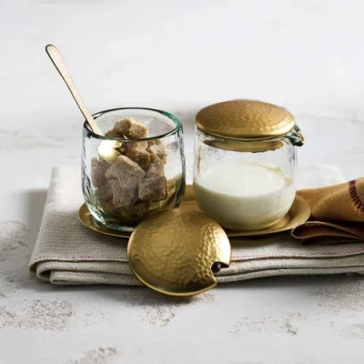 The Collective Home Pebbled Sugar And Creamer Set In Transparent