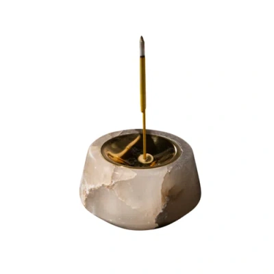 The Collective Home Starfall Incense Holder In Beige