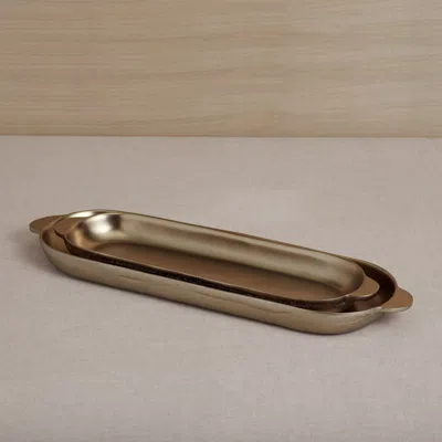 The Collective Home Stinson Antique Brass Long Trays