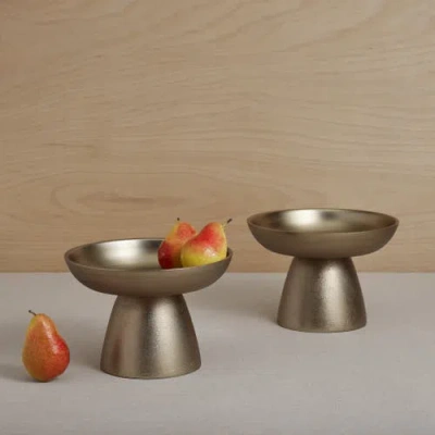 The Collective Home Stinson Antique Brass Small Pedestals
