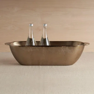 The Collective Home Stinson Antique Brass Trough In Gold